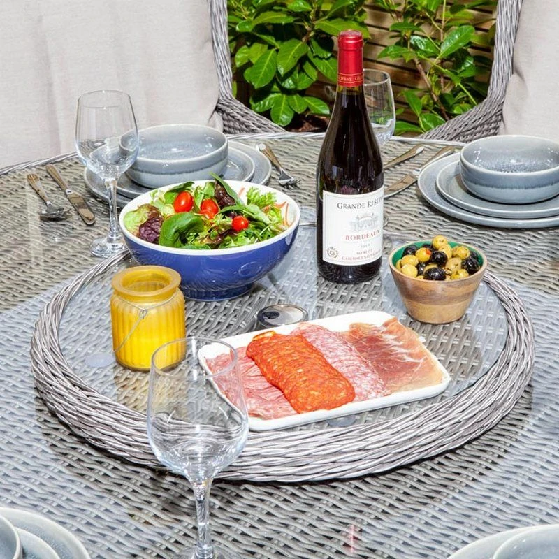 Rowlinson Prestbury 7 Piece Dining Set - Natural Stone - NSPRESET6 - Image 4