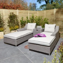 Rowlinson Prestbury Twin Sun Lounger Natural Stone - NSPRESUN