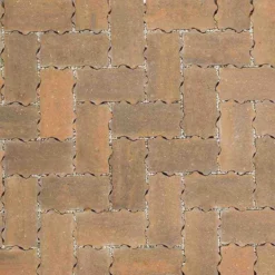 Brett Omega Flow Permeable Block Paving Rectangular 80mm Brick Pack Of 308 - Burnt Oak - OF80BO