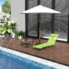Outsunny Reclining Sun Lounger With Pillow - Green - 01-0335