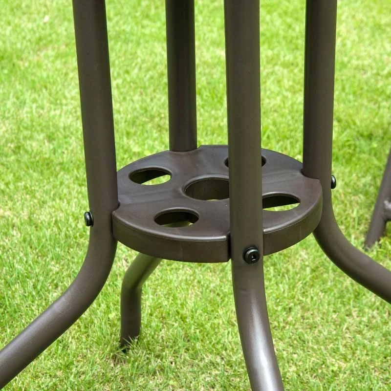Outsunny 6 Piece Garden Patio Table & Chairs - Black - 01-0709 - Image 9