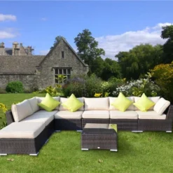 Outsunny 7-Seater Rattan Garden Furniture Set - Brown - 01-0713