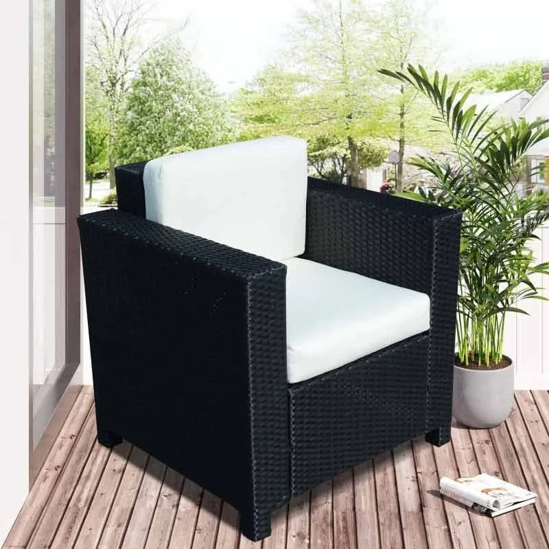 Outsunny Single Rattan Sofa Armchair - Black - 01-0716 - Image 9