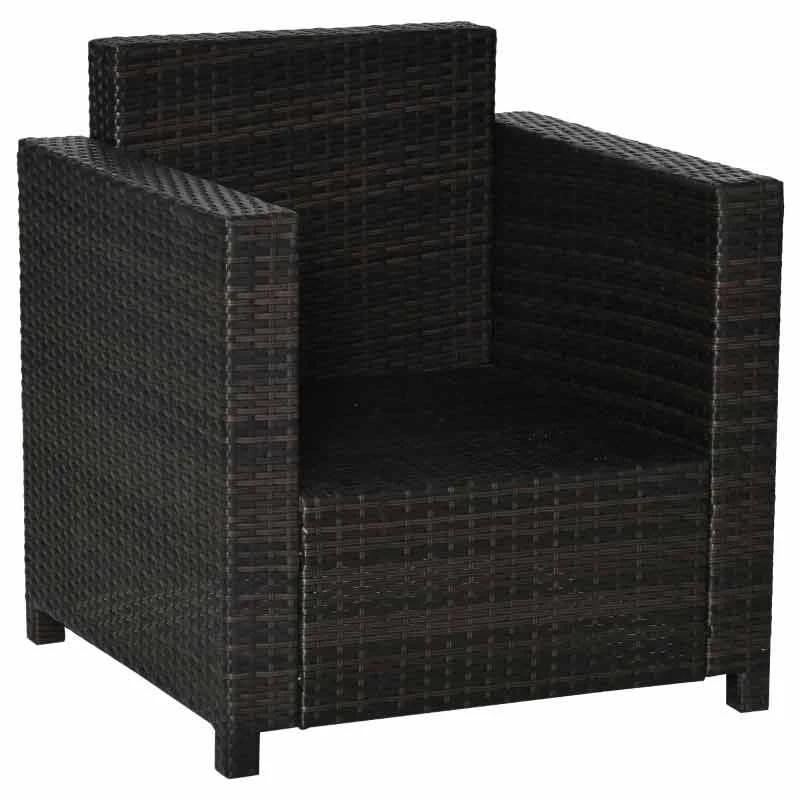 Outsunny Single Rattan Sofa Armchair - Black - 01-0716 - Image 10