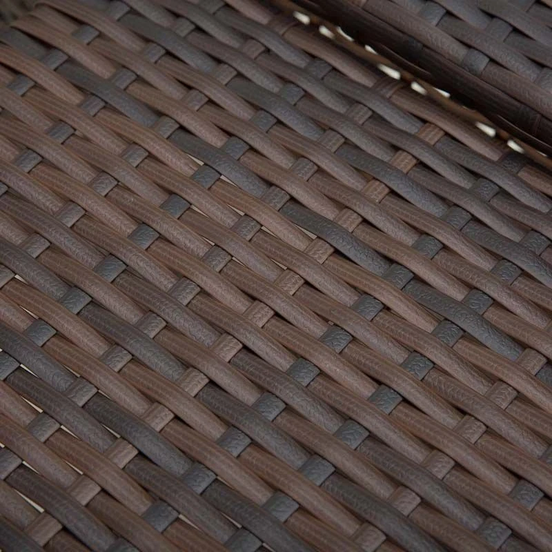 Outsunny 2-Seater Rattan Sofa Set With Foot Stool - Brown/Cream - 01-0777 - Image 8