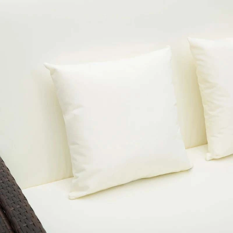 Outsunny 2-Seater Rattan Sofa Set With Foot Stool - Brown/Cream - 01-0777 - Image 9