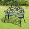 Outsunny Cast Aluminum Garden Bench - Antique Green - 01-0794