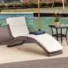 Outsunny Rattan Sun Lounger - Brown/Cream - 01-0800