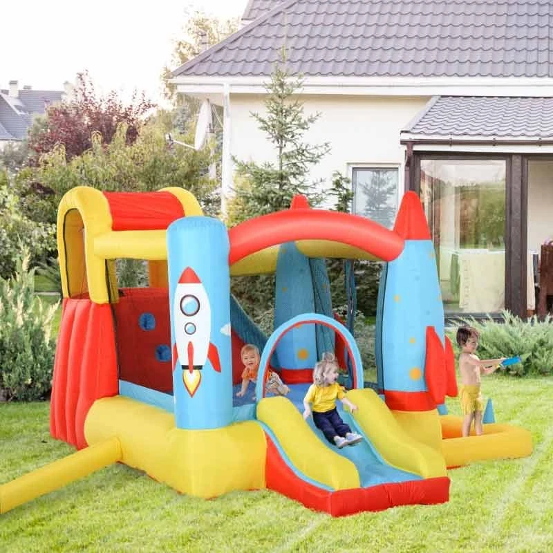 Outsunny Rocket Bouncy Castle With Slide & Pool - 3.4 X 2.8 X 1.85m - 342-025V70 - Image 10
