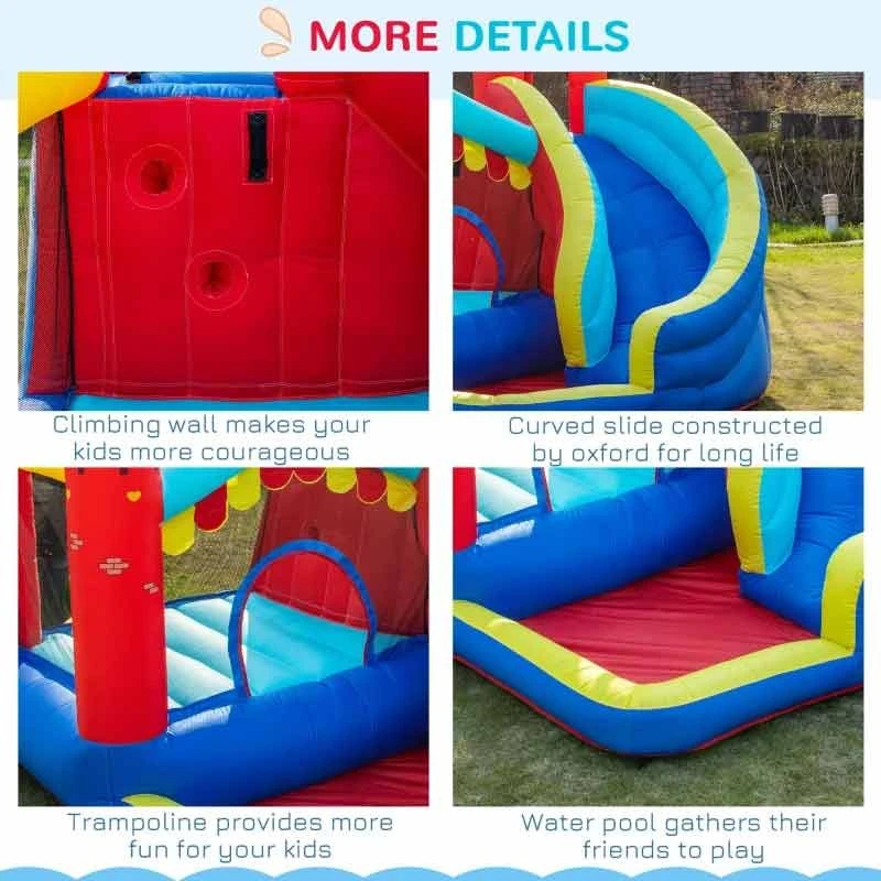 Outsunny 4-in-1 Large Bouncy Castle With Slide & Pool - 2.9 X 2.7 X 2.3m- 342-042V70 - Image 5