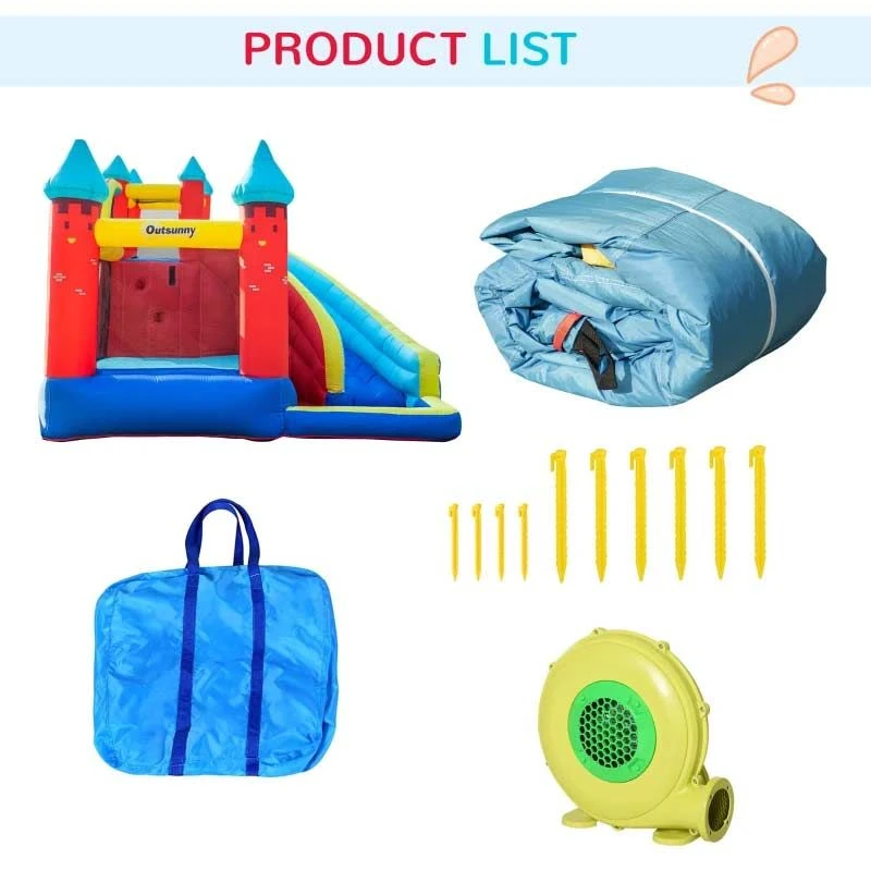 Outsunny 4-in-1 Large Bouncy Castle With Slide & Pool - 2.9 X 2.7 X 2.3m- 342-042V70 - Image 6