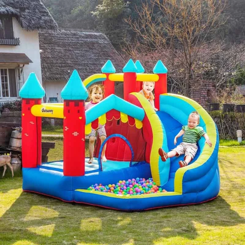Outsunny 4-in-1 Large Bouncy Castle With Slide & Pool - 2.9 X 2.7 X 2.3m- 342-042V70 - Image 8