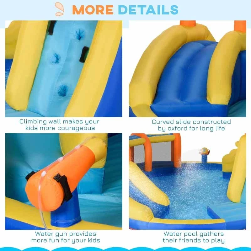 Outsunny 5-in-1 Large Bouncy Castle With Slide & Pool - 4.35 X 4.35 X 2m - 342-048V70 - Image 7