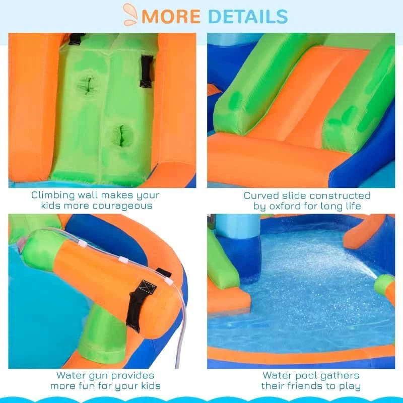 Outsunny Narwhals 5-in-1 Bouncy Castle With Slide & Pool - 4.2 X 3.7 X 2.3m - 342-052V70 - Image 7