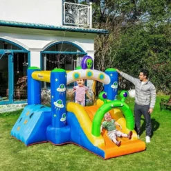 Outsunny Alien 4-in-1 Large Bouncy Castle With Slide - 3.2 X 2.4 X 2m - 342-056V70