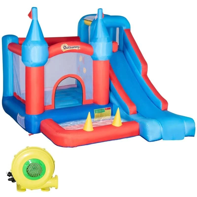 Outsunny 5-in-1 Large Bouncy Castle With Slide & Pool - 3.3 X 2.8 X 2.1m - 342-061V70 - Image 2