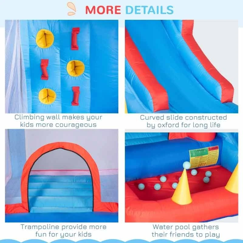 Outsunny 5-in-1 Large Bouncy Castle With Slide & Pool - 3.3 X 2.8 X 2.1m - 342-061V70 - Image 7