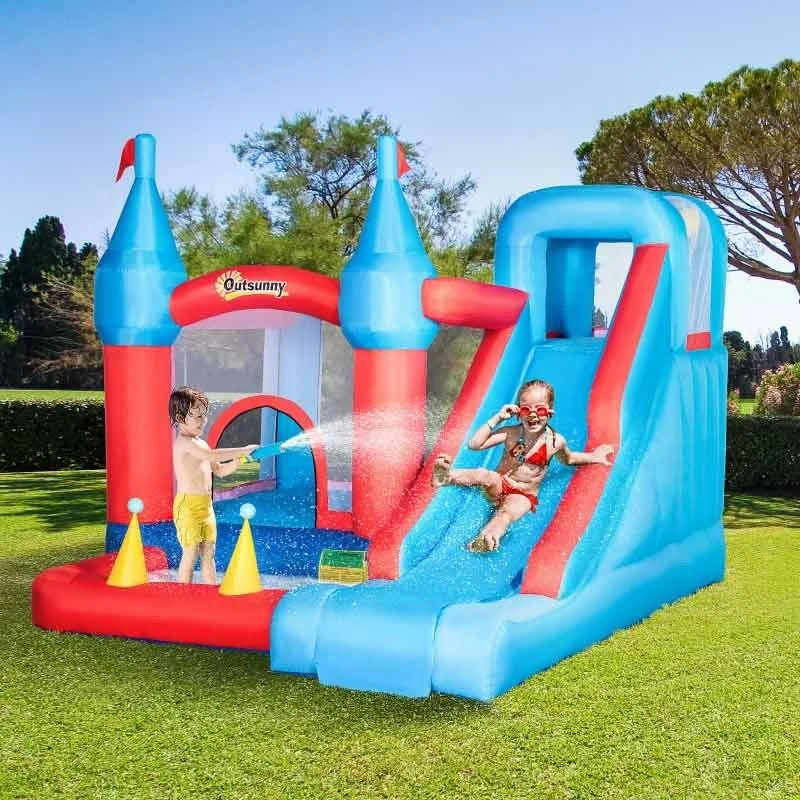 Outsunny 5-in-1 Large Bouncy Castle With Slide & Pool - 3.3 X 2.8 X 2.1m - 342-061V70 - Image 10