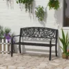 Outsunny 2 Seater Steel Garden Bench 1260x600x850mm - Black - 840-037