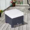 Outsunny Rattan Footstool - Black - 841-002BK