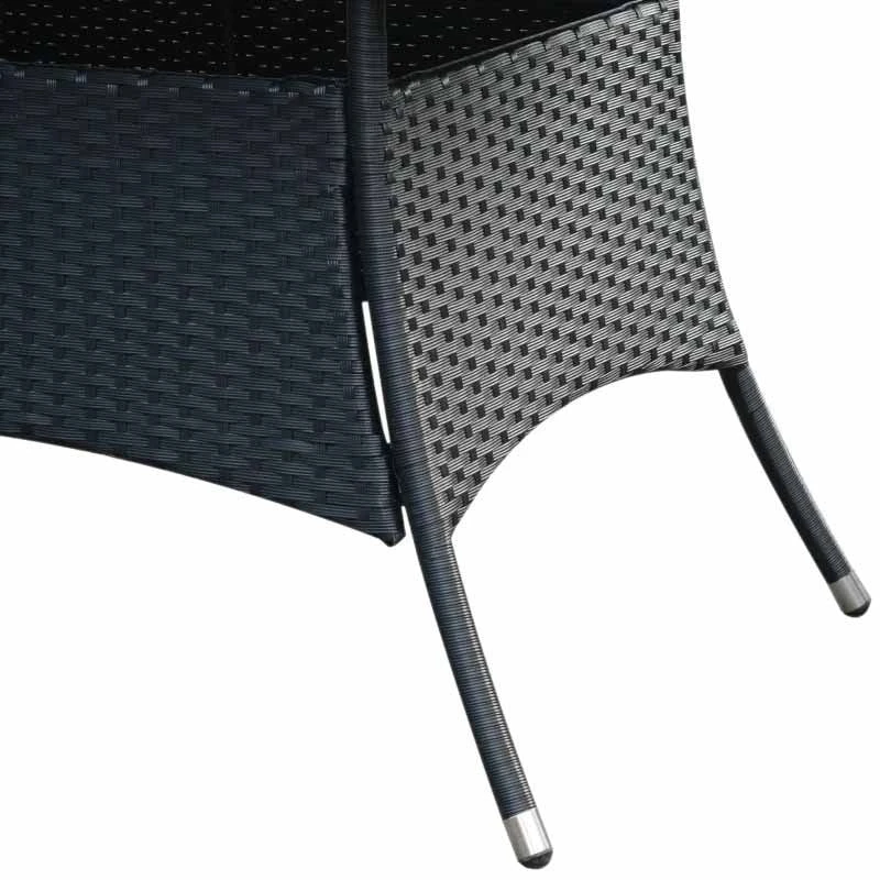 Outsunny 6-Seater Rattan Dining Patio Table And Chairs Set With Cushion - Black & Cream - 841-071 - Image 8