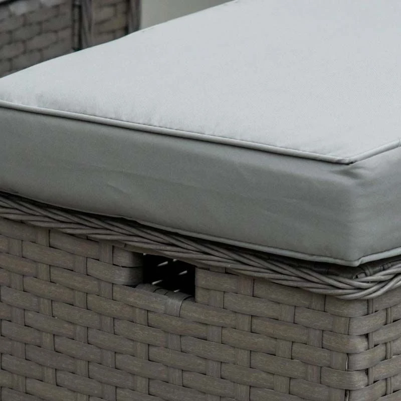 Outsunny 4-Seater Rattan Garden Furniture Set - Grey - 841-147 - Image 9