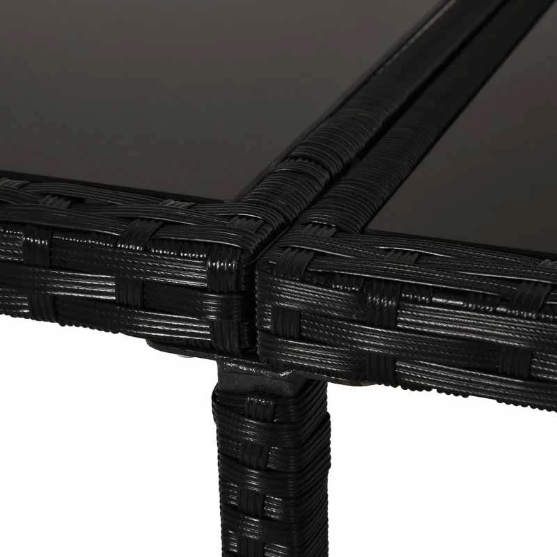 Outsunny 11 Piece Rattan Dining Patio Set With Cushion - Black & Milk White - 841-163 - Image 8