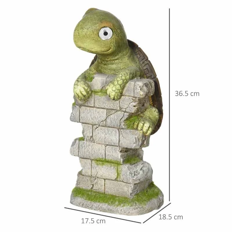 Outsunny Vivid Tortoise Garden Ornament With Solar LED Light - Green - 844-662V00MX - Image 2