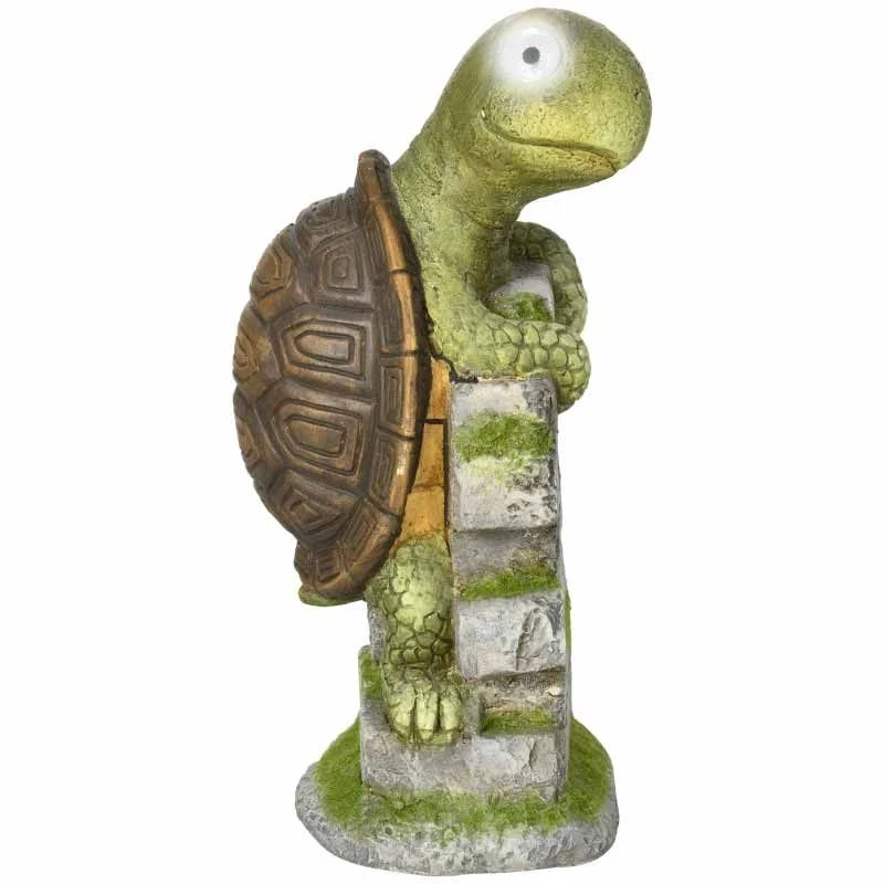 Outsunny Vivid Tortoise Garden Ornament With Solar LED Light - Green - 844-662V00MX - Image 3