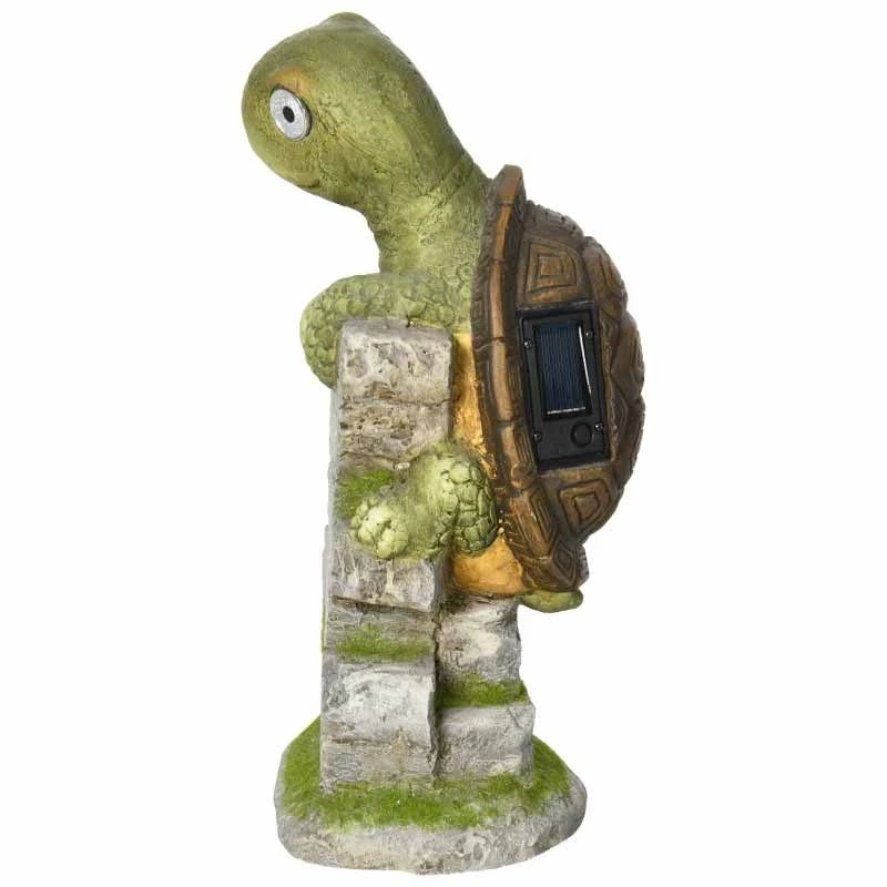 Outsunny Vivid Tortoise Garden Ornament With Solar LED Light - Green - 844-662V00MX - Image 7