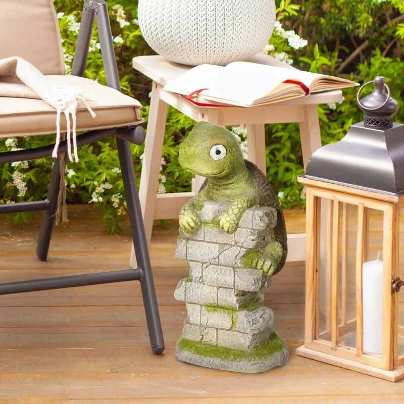 Outsunny Vivid Tortoise Garden Ornament With Solar LED Light - Green - 844-662V00MX - Image 10