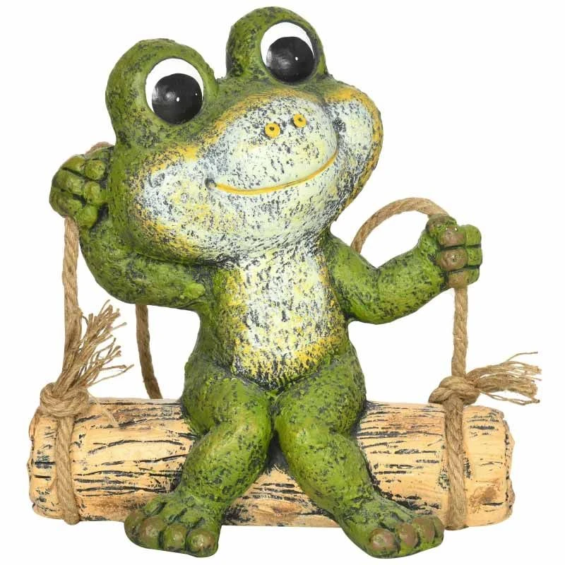 Outsunny Hanging Vivid Frog On Swing Outdoor Garden Ornament - Green - 844-664V00MX - Image 9