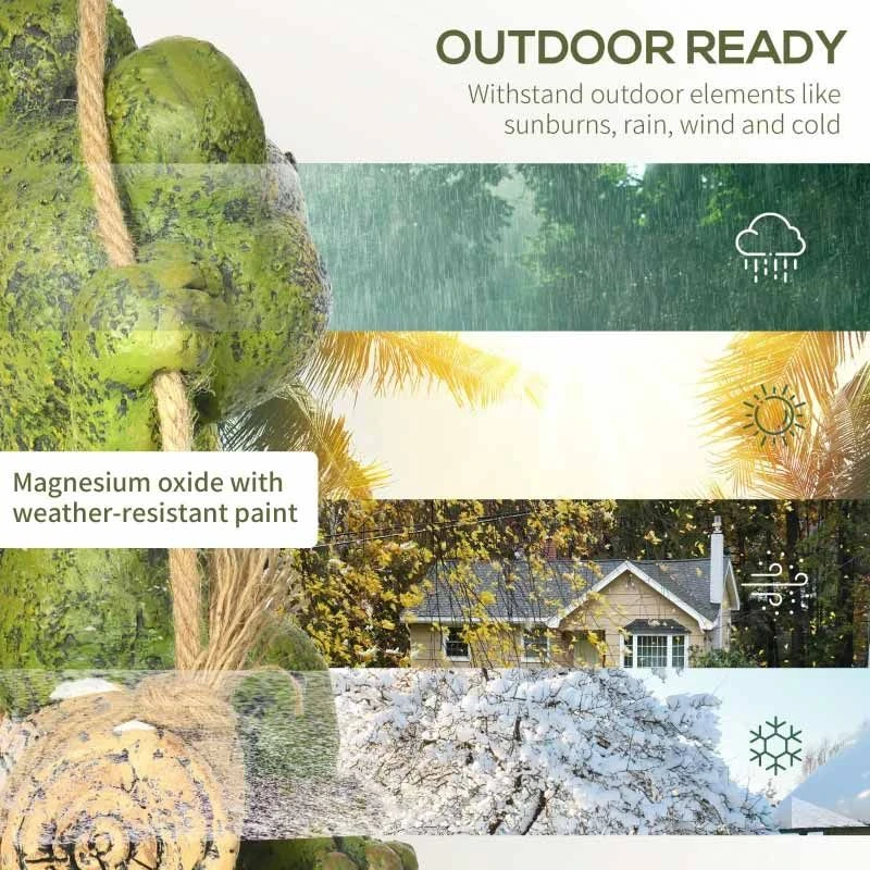 Outsunny Hanging Vivid Frog On Swing Outdoor Garden Ornament - Green - 844-664V00MX - Image 5