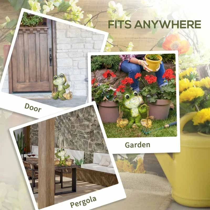 Outsunny Hanging Vivid Frog On Swing Outdoor Garden Ornament - Green - 844-664V00MX - Image 6