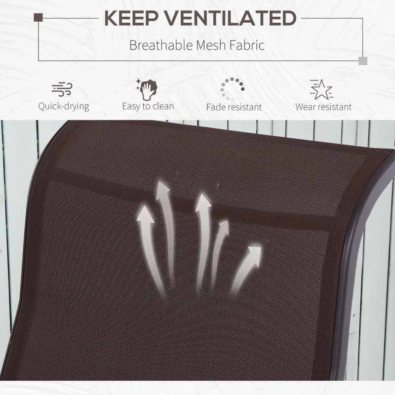 Outsunny Outdoor Garden Rocking Chair - Steel - Grey - 84A-009 - Image 6