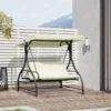 Outsunny 2 In 1 Canopy Swing Chair - Beige And Black - 84A-031