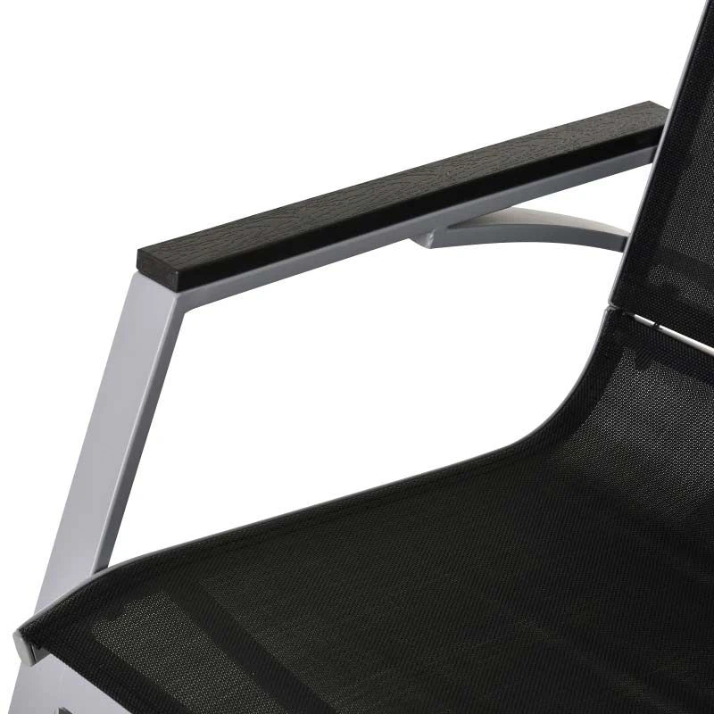Outsunny Garden Rocking Chair - Black/Silver - 84A-037 - Image 7