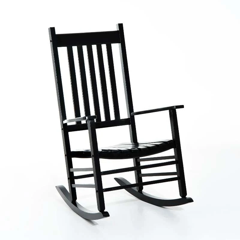 Outsunny Garden Rocking Chair - Black - 84A-041BK - Image 2