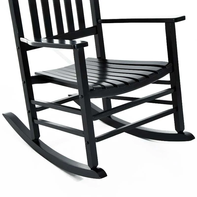 Outsunny Garden Rocking Chair - Black - 84A-041BK - Image 8