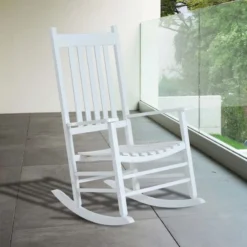 Outsunny Garden Rocking Chair - White - 84A-041WT