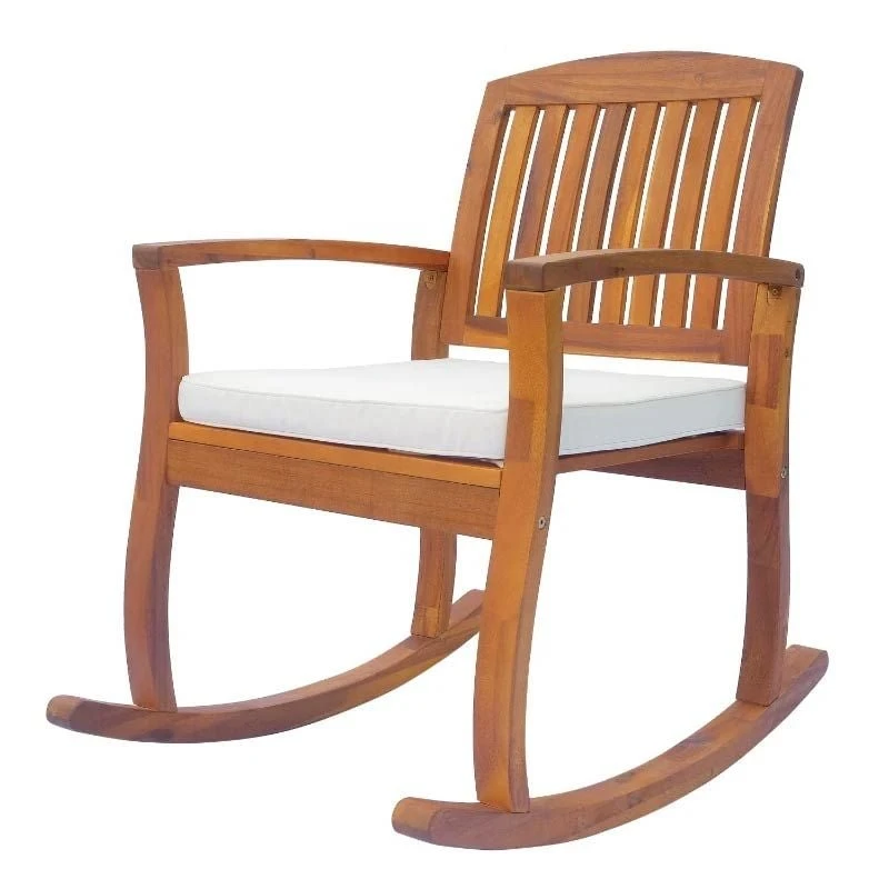 Outsunny Garden Rocking Chair - Wooden - White - 84A-047 - Image 2