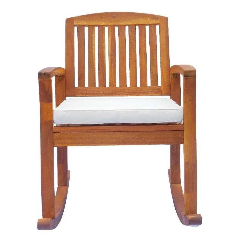Outsunny Garden Rocking Chair - Wooden - White - 84A-047 - Image 9