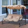 Outsunny 3 Seater Multi Function Swing Chair - Beige - 84A-050