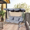 Outsunny 3-Seater Swing Chair With Pillows - Grey - 84A-051GY