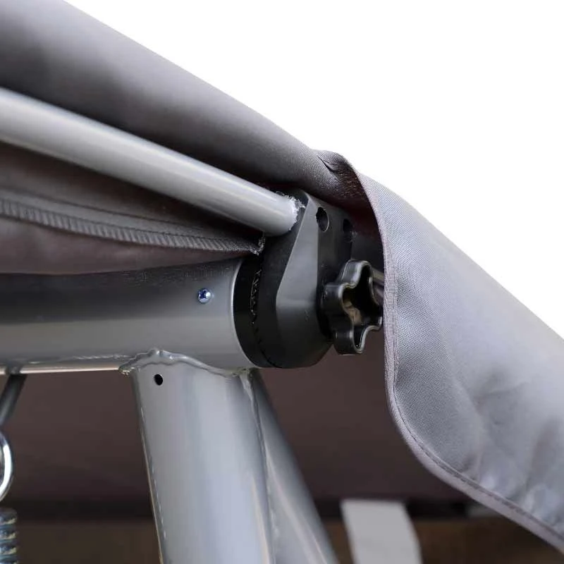 Outsunny 3-Seater Swing Chair With Pillows - Grey - 84A-051GY - Image 3