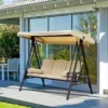 Outsunny 3 Seater Canopy Cushion Swing Chair - Beige - 84A-069