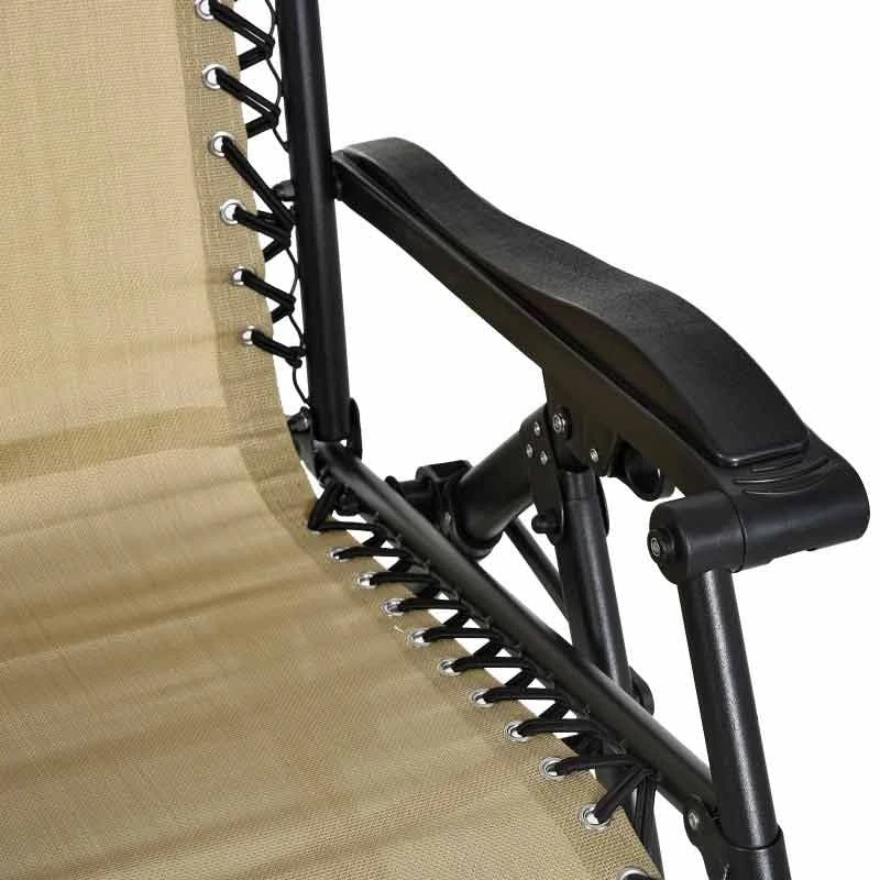 Outsunny Steel Garden Rocking Chair - Beige - 84A-080CW - Image 8