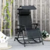 Outsunny Rocker Sun Lounger Chair - Black - 84A-080V01BK