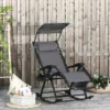 Outsunny Rocker Sun Lounger Chair - Grey - 84A-080V01GY