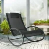 Outsunny Garden Rocking Chair - Black - 84A-090